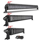 14" 32" 42" LED Light Bar Quad Row Spot Flood Driving Fog Lamp OffRoad Truck UTV
