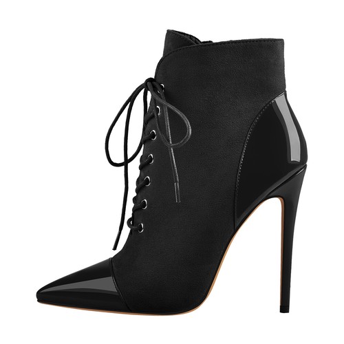 Sexy Botines al tobillo con cordones al tobillo con punta puntera puntiaguda de 10 cm para mujer Onlymaker con cremallera lateral - Imagen 13 de 14