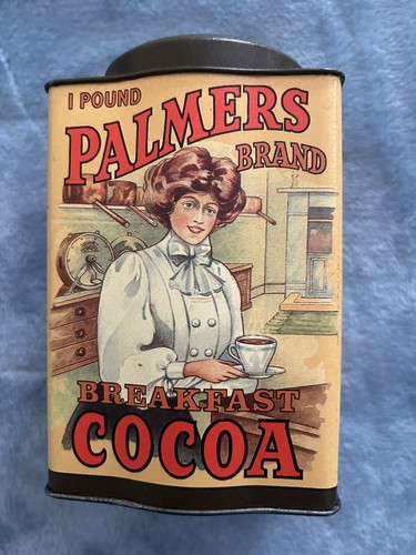 VINTAGE PALMERS BRAND BREAKFAST COCOA 1 POUND EMPTY TIN GOOD SHAPE - Picture 2 of 17
