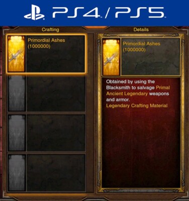 Diablo 3 PS4/PS5 | New Legendary Crafting Material