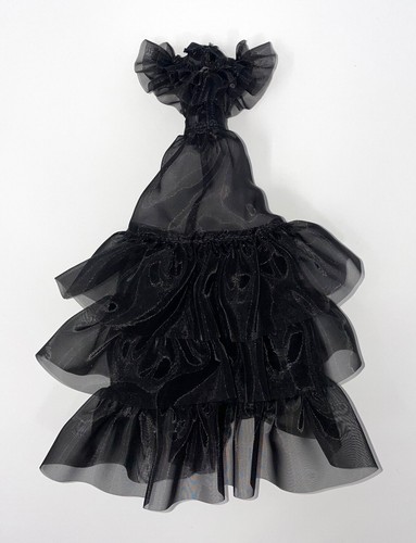 Monster High Wednesday Rave n Dance Fashion Doll Outfit Dress Sheer Black Gown - Picture 5 of 6