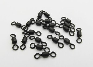 100 size 8 black nickel rolling swivel carp sea fishing spinning pike
