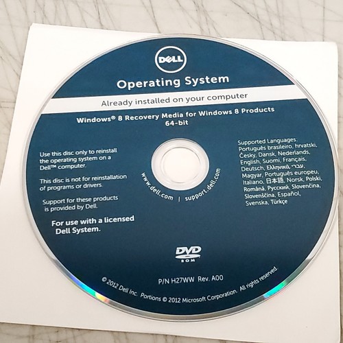 Microsoft Windows 8 64 Bit DELL Media Reinstallation Recovery DVD Disk - Picture 2 of 3