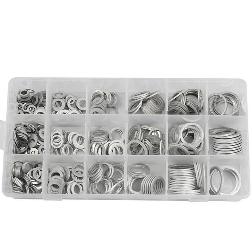 450X Car Oil Drain Plug Aluminum Solid Crush Washer Seal O-Ring Gasket Kit Box - Picture 1 of 10