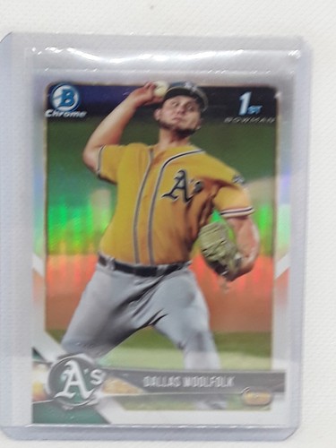 Dallas Woolfolk 2018 Bowman Draft REFRACTOR Chrome #BDC-127 Oakland Athletics - Picture 1 of 2