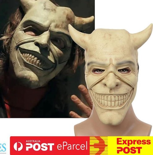 Horror The Black Phone Mask Cosplay Scary Grabber Evil Killer Halloween - Picture 3 of 6
