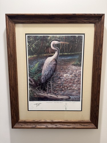 Litografía Art Long Of WI Edición Limitada “Stony Brook-Great Blue Heron” 13/480 - Imagen 8 de 12