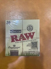 New Raw organic  Connoisseur King Size Slim plus Tips Rolling Paper 24 Box