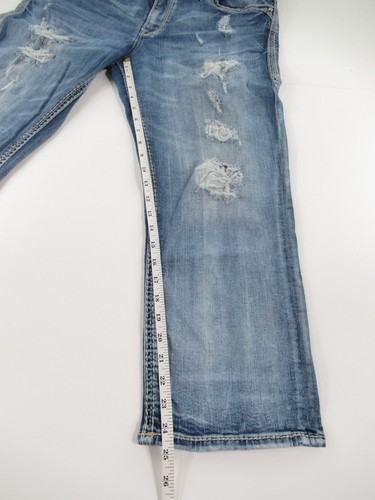 ROCK REVIVAL MUJER EASY CROP JEANS ETIQUETA TALLA 33 MEDIDA 37X24 1/2 #G393 - Imagen 4 de 8