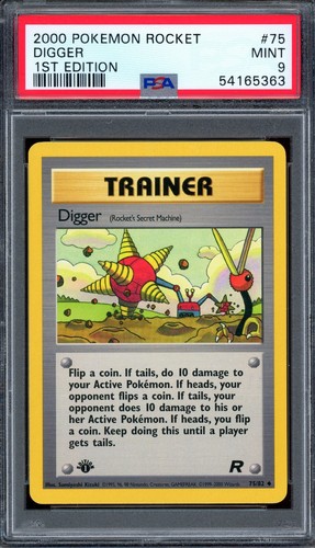 PSA 9 Pokemon 2000 Team Rocket 1st Edition Bagger Trainer #75