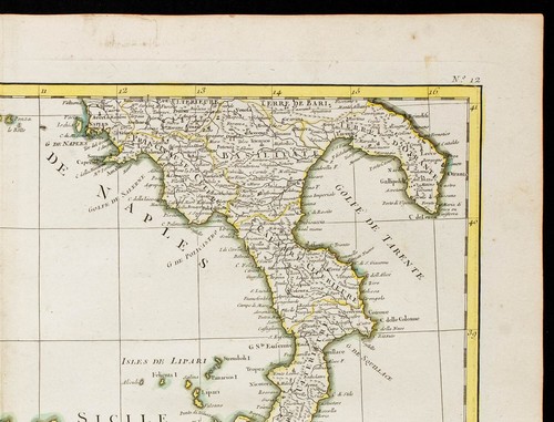 1780ca - Italie du Sud et Sicile - Carte géographique ancienne - Rizzi-Zannoni - Foto 3 di 5