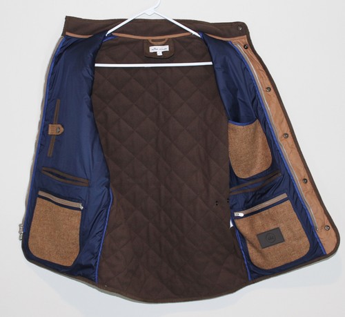 Peter Millar Khaki Tan Brown Essex Quilted Travel Vest Full Zip Snap Mens Small - Picture 5 of 8