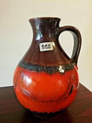 Fat Lava Jug Pitcher Vase Bay Keramik Germany 60s Vintage Pottery