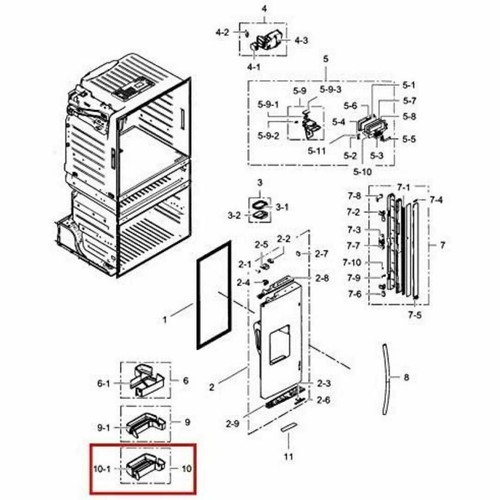 Bottom Left Door Bin for Samsung RF4287HARS/XAA-00 RF4287HAWP/XAA-00 RF4287HABP/ - Picture 9 of 9
