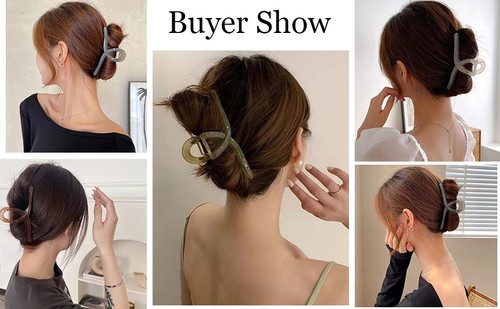 4 JELLY CLAW CLIPS 13cm-Acrylic HAIR CLAW Set, Butterfly Claw, Easy Hold No Pull - Picture 2 of 3