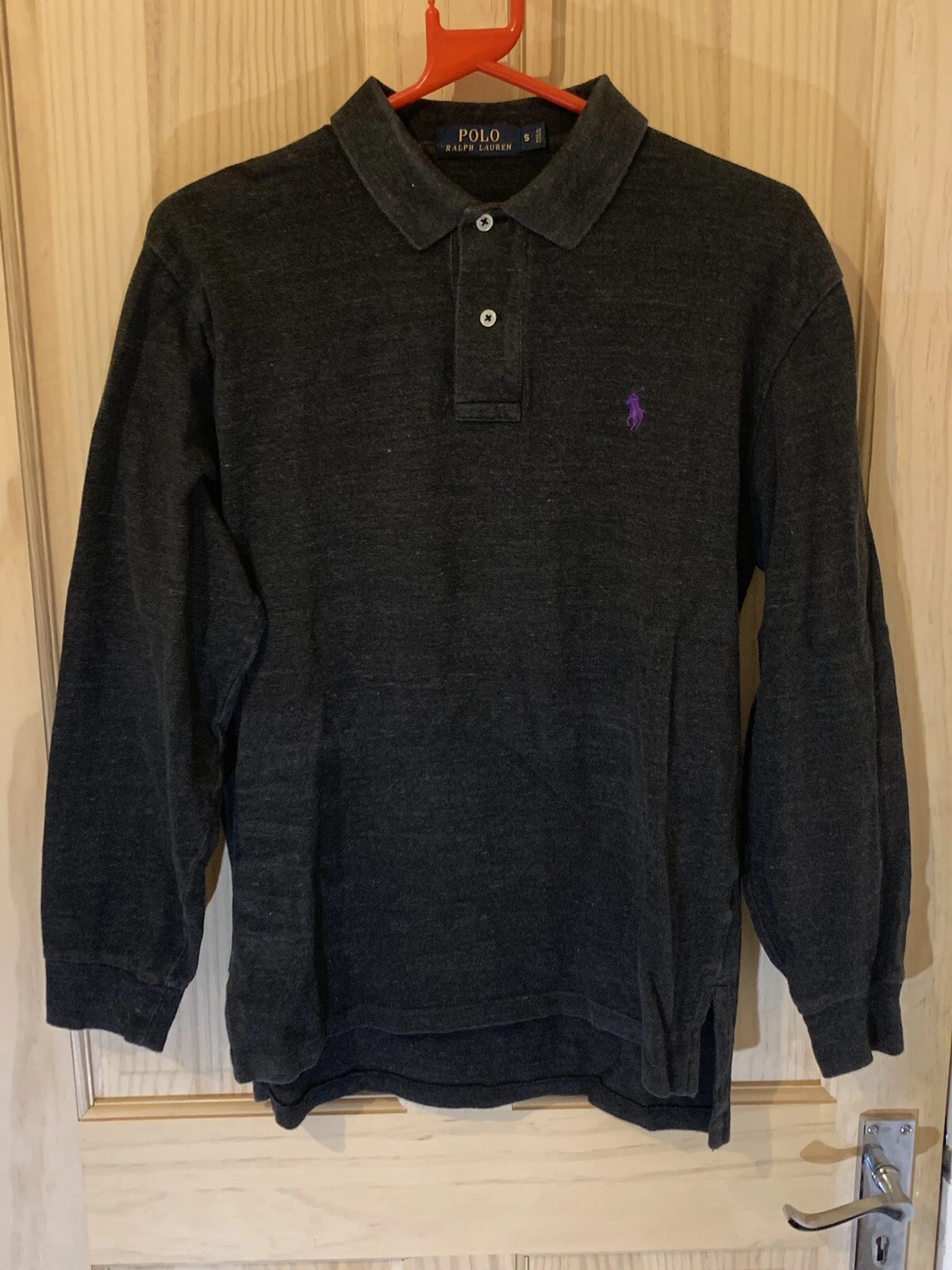 Polo Ralph Lauren Long Sleeve Polo Shirt Size Small Heather Grey