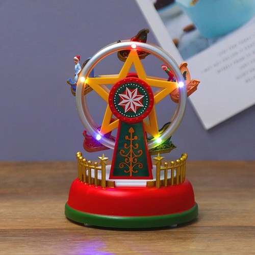 Christmas Mini Music Box Luminous Music Carousel Ferris Wheel Animated LS - Picture 5 of 7