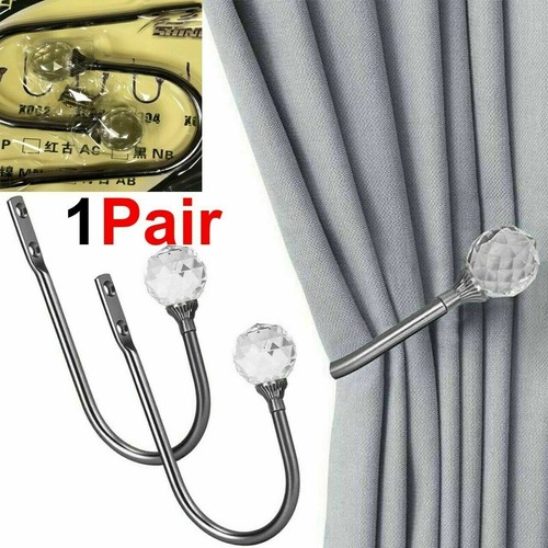 2X Metal Crystal Curtain Holdback Wall Tie Backs Hook Hanger Holder Home Decor - Picture 10 of 11