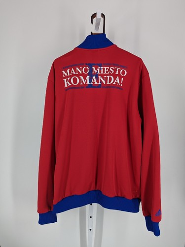 FK Ekranus Adidas Soccer Red Blue Lithiuania Zip Jacket 2XL Baltic Cup Champ - Picture 2 of 7