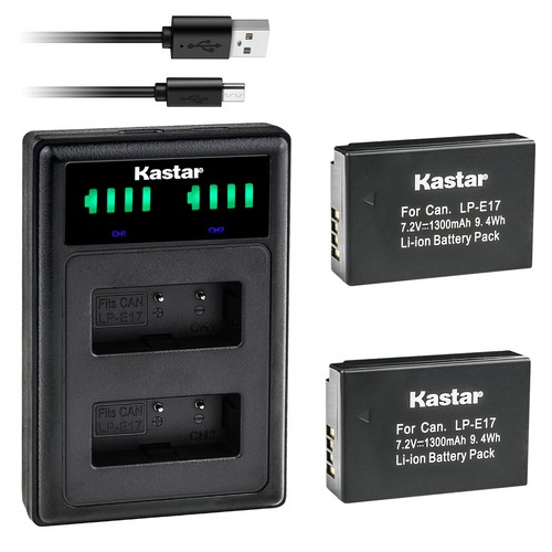 Kastar Battery LLD2 USB Charger for Canon LP-E17 LC-E17 & Canon Rebel T7i Camera - Picture 8 of 10