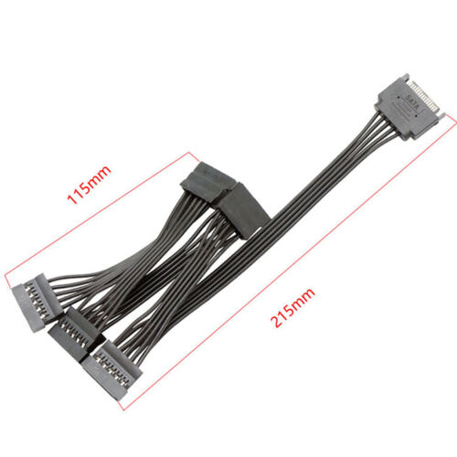 SATA Power Extension Hard Drive Cable 15 Pin 1 Male to 5 Female Splitter AdaptUI - Picture 3 of 10