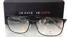 Danish Inface IF1307 Rectangular Black Titanium Frame Glasses $160 NIB #2
