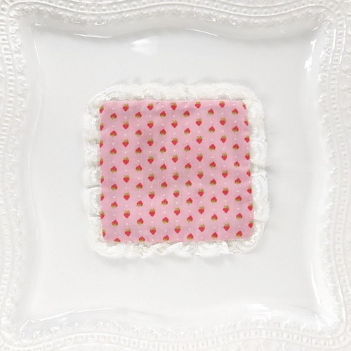 Vintage Strawberry Shortcake Lace Fabric Tooth Fairy Holder Mini Pocket 6" - Picture 7 of 11
