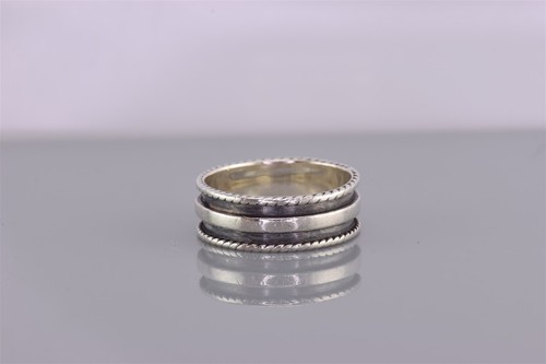 Sterling Silver 7mm Oxidized Double Band Ring 925 Sz: 7 - Picture 7 of 8