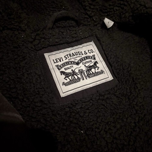 Chaqueta Parka Levi’s Pesada Con Capucha Suave Cremallera Completa Invierno Parche Negro Talla L - Imagen 3 de 7