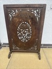 Fire Screen Antique Victorian Arts & Crafts Movement / Art Nouveau Carved Wood 