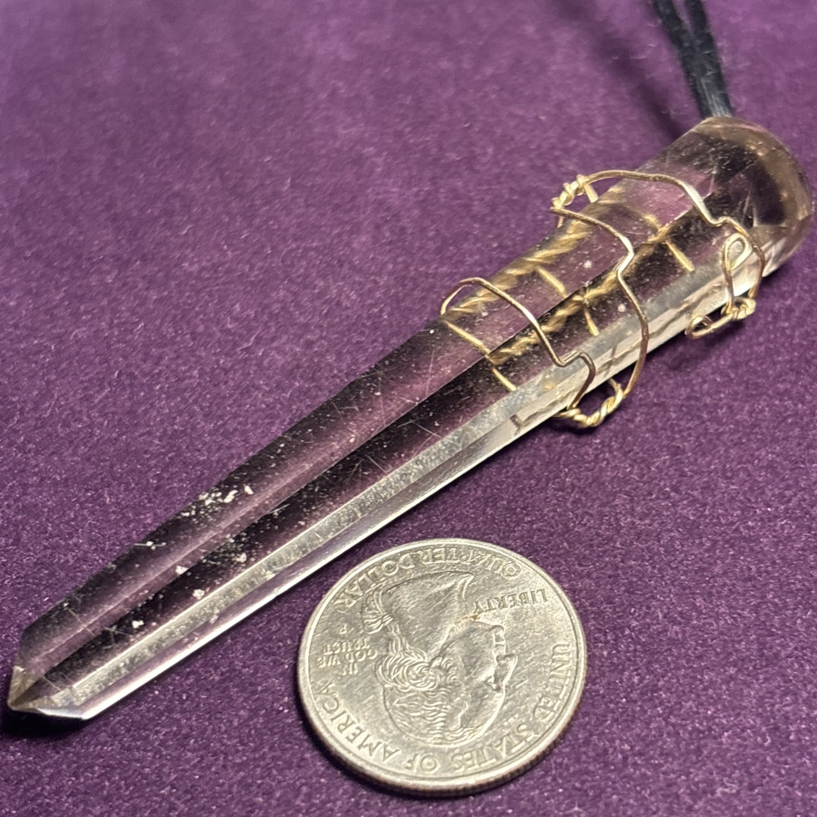 WIRE WRAP CLEAR  FACETED POINT RUTILATED QUARTZ P… - image 10