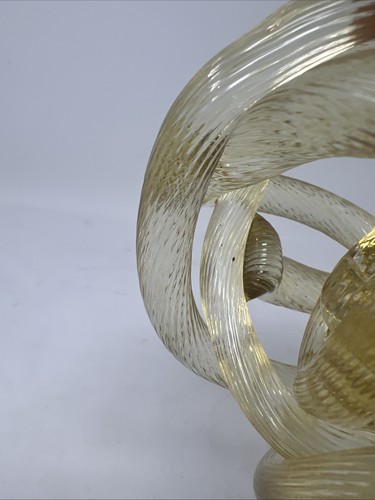 VINTAGE 1970S MURANO TWISTED ROPE "INFINITY KNOT" ART GLASS - Picture 13 of 15