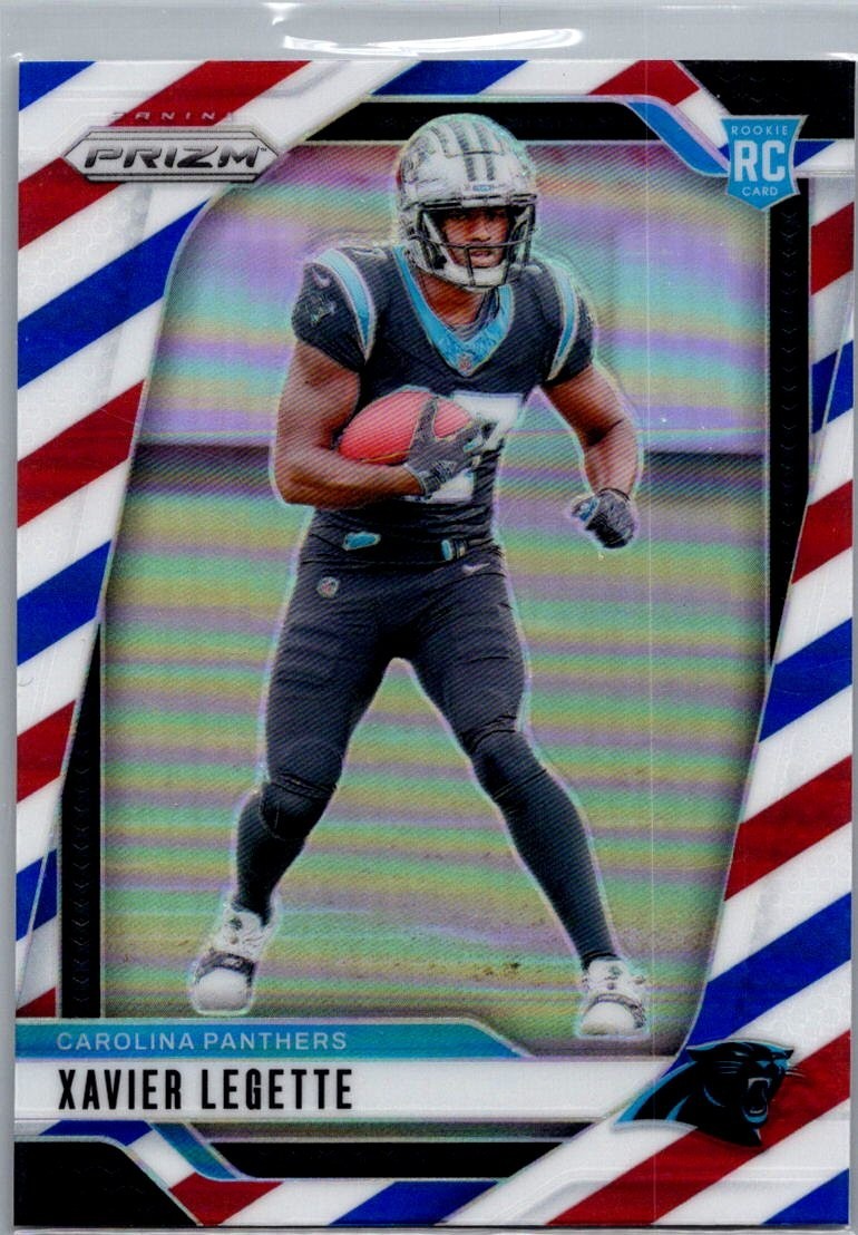 2024 Panini Prizm Red White Blue Xavier Legette Carolina Panthers RC #398