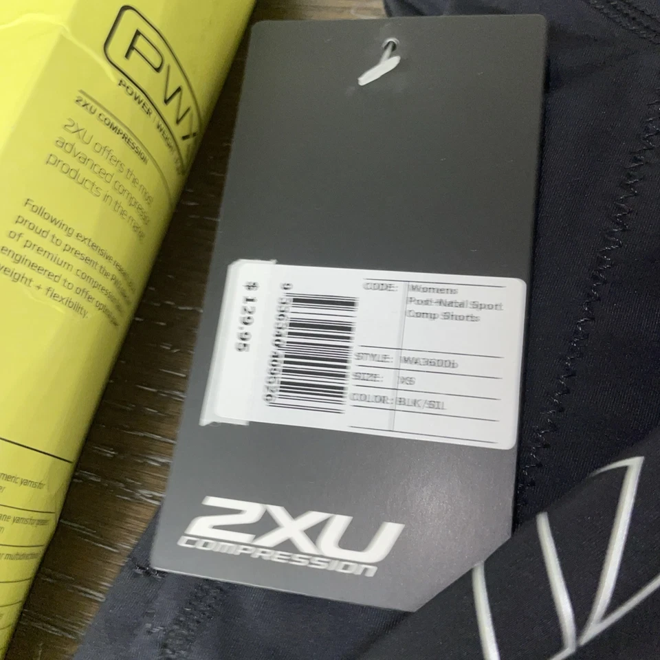 NWT 2XU Post-Natal Sport Compression Shorts (Black/Silver) X-Small WA3600b - Image 3 of 4