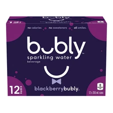 Bubly Blackberry Sparkling Water Beverage, 12x355ml cans, 4.26L/144 oz