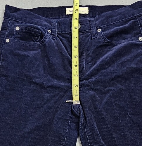 Gap Corduroy Baby Boot Pants Womens Sz 27 TALL Navy Blue Mid Rise Stretch - Picture 5 of 11