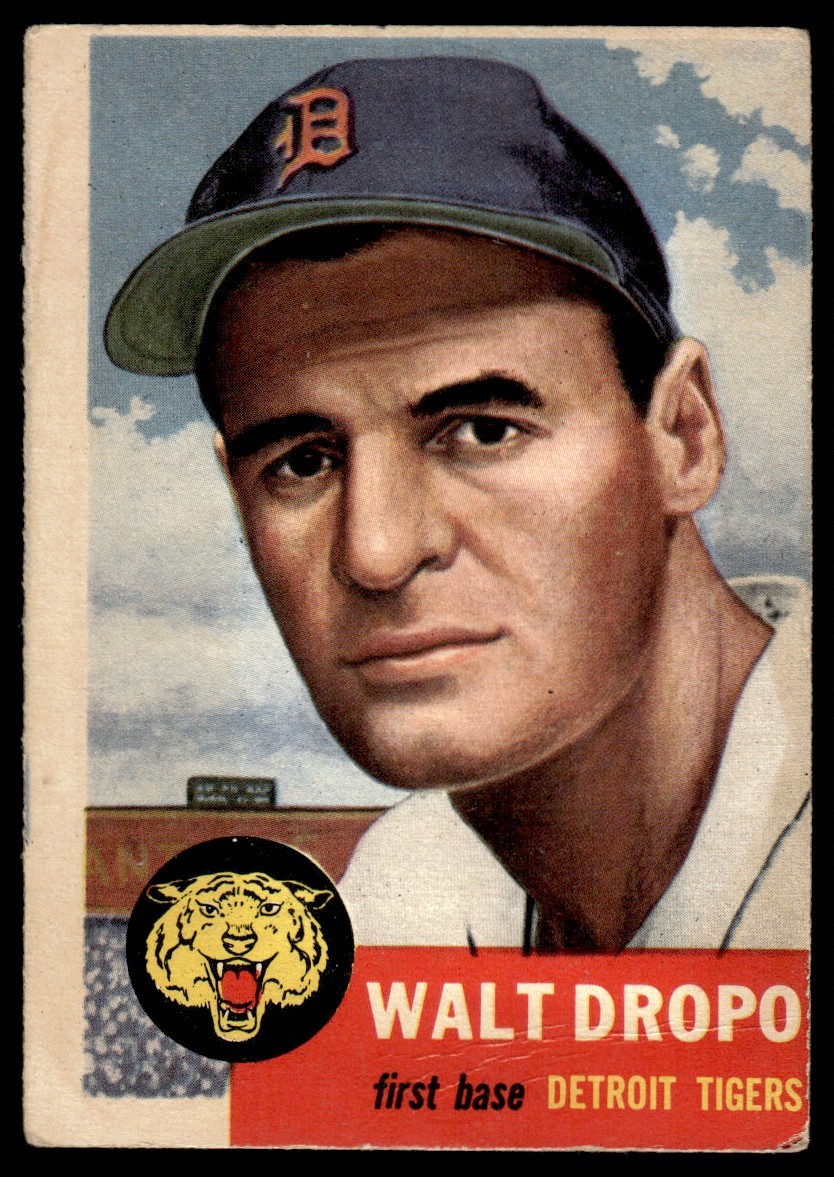 1953 Topps Baseball Card Walt Dropo Detroit Tigers #121 G-VG