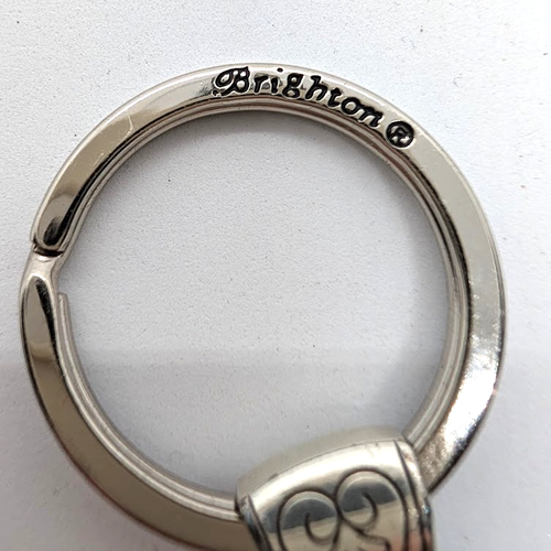 Schlüsselanhänger Brighton Herzmotiv Silberplatte Anhänger geätzt Anhänger Logo Lariat poliert - Bild 2 von 4