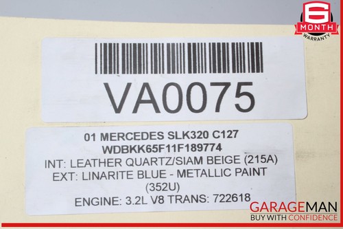97-04 Mercedes R170 SLK320 Rear Left Side Quarter Window Glass Assembly w/ Motor - Picture 11 of 11