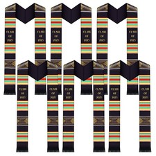 6 Pcs Graduation Stole Class of 2025 Kente Stole Graduation Sash for Graduate...