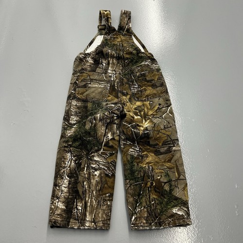 Carhartt Bibs Youth Boys 4 Mossy Oak Camo Overalls Canvas Insulated Double Knee - Picture 10 of 11