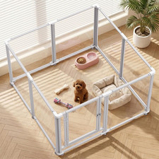 Clear Acrylic Dog Play Pen Indoor Pet Enclosure for Small Dogs Cats, Outdoor U