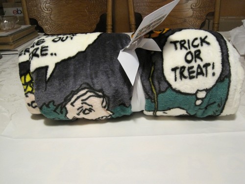 HALLMARK PEANUTS GREAT PUMPKIN COMIC STRIP THROW BLANKET 60" X 50" - Picture 8 of 13