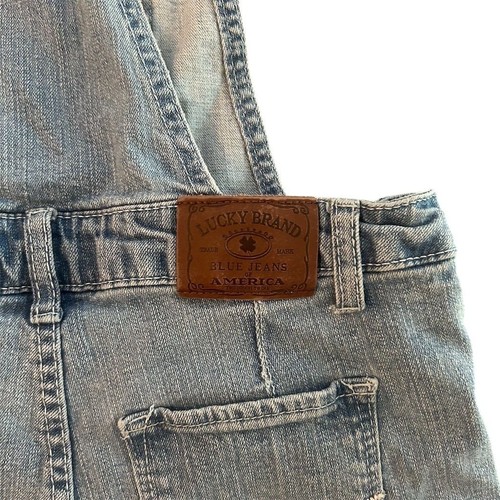 Lucky Brand Girls' Denim Shortalls Blue Size 12 Embroidered Paisley Design - Picture 6 of 11