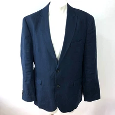 Joseph Abboud XXL 100% Linen Button Blazer Sport Coat Jacket Blue PLS READ