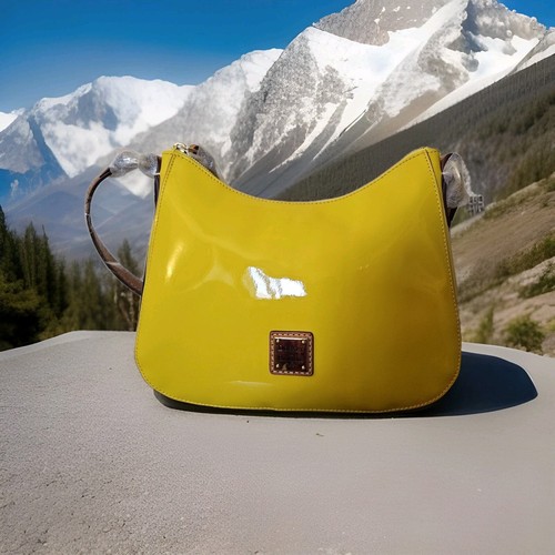 Dooney & Bourke Small Kiley Crossbody Yellow Patent Leather NWT