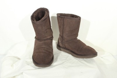 Ausland Women's Classic Leather / Suede HALF Snow Boots Size 7.5 Brown / Chocola