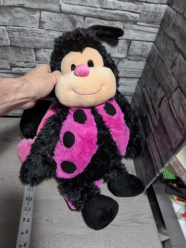 Happy Nappers Ladybug Plush Play Pillow Home Sweet Home Pink Black Toy Stuffed - Picture 6 of 11