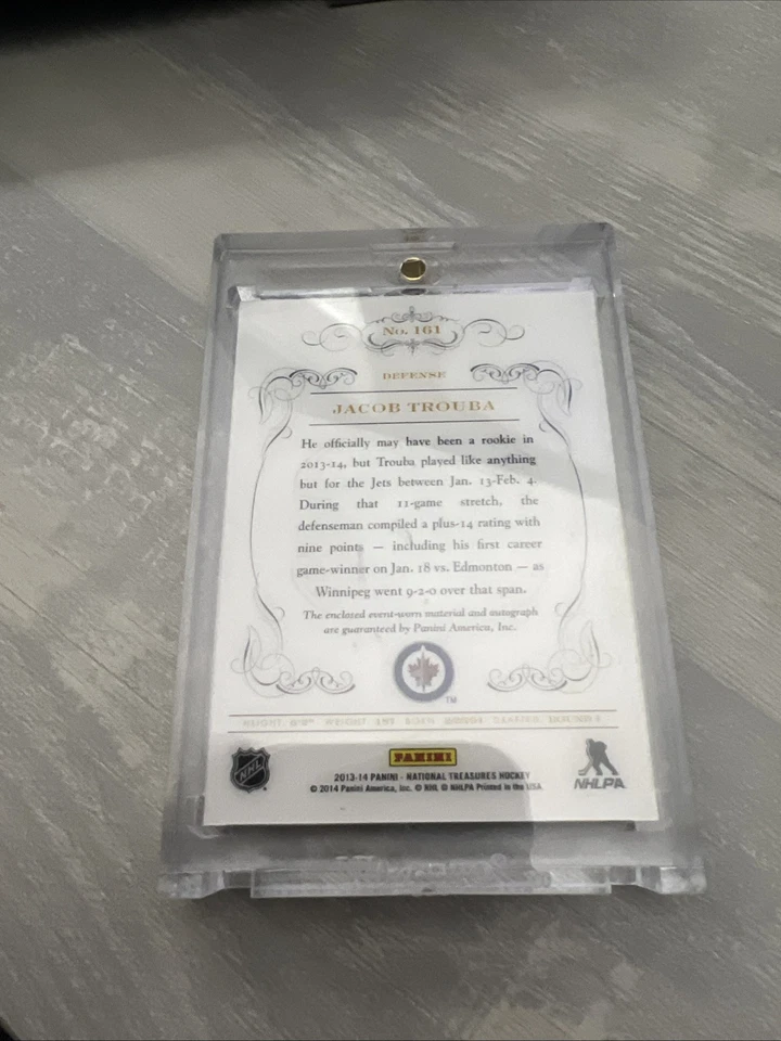 2013-14 National Treasures Jacob Trouba #161 Rookie RC Patch Auto /99 - Image 3 of 3