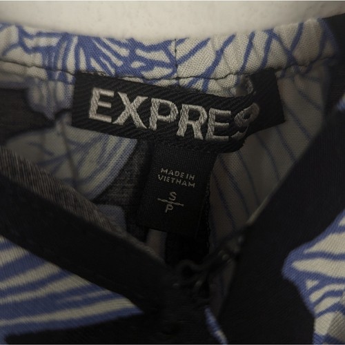 Express Women's Dress Black & White Floral Ruffle Wrap Mini Dress Size S - Picture 7 of 9
